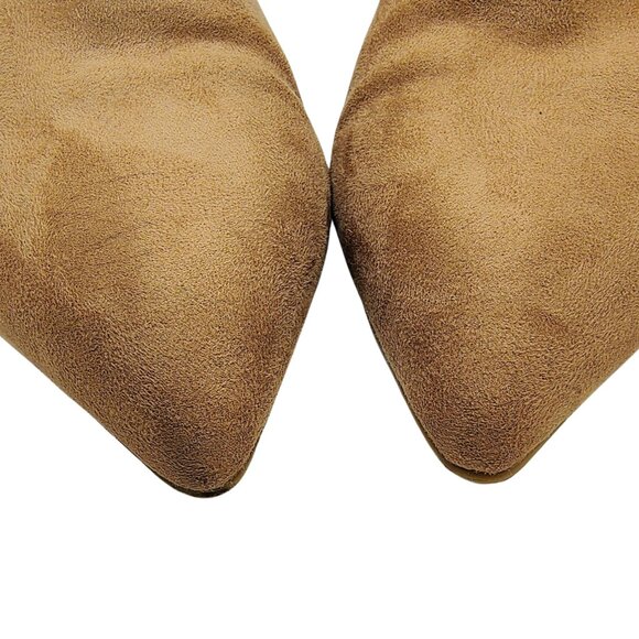 Dolce Vita Sabryna Suede Pointed Toe Ankle Boots | Size 7 | Tan Zip Heels - Picture 5 of 10